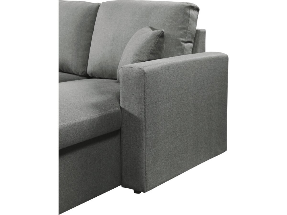 Divano letto angolare panoramico "Alain" in tessuto - 4 posti - Grigio