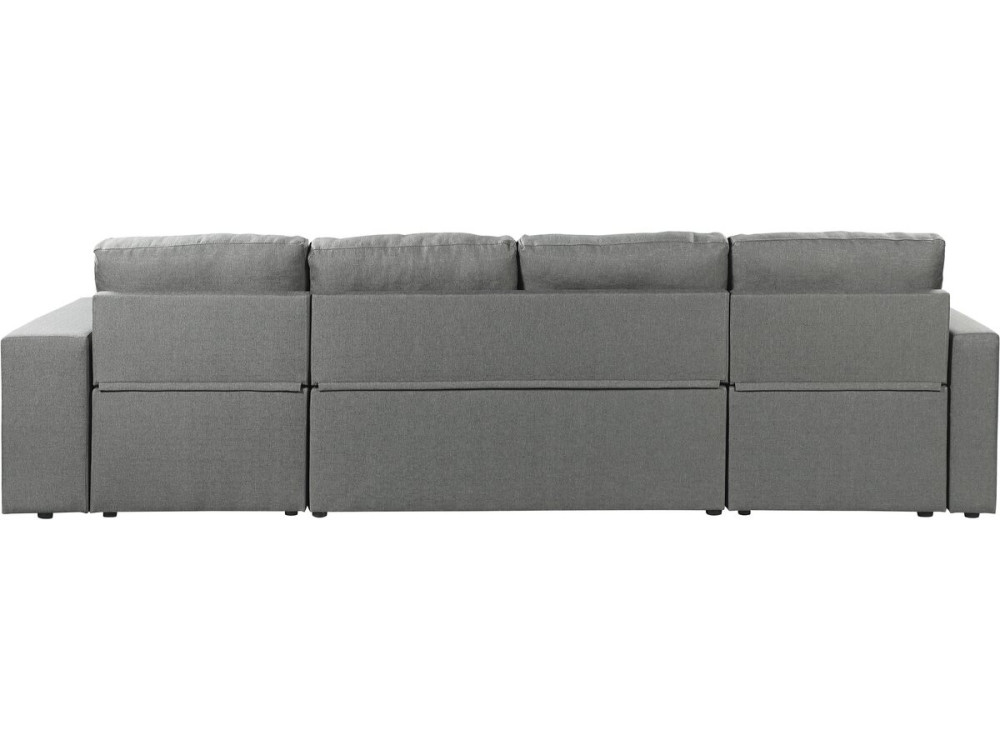 Divano letto angolare panoramico "Axel" in tessuto - 4 posti - Grigio