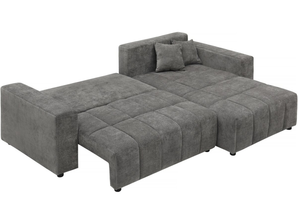 Divano angolare in tessuto reversibile/convertibile - "George" - 4 posti - Grigio