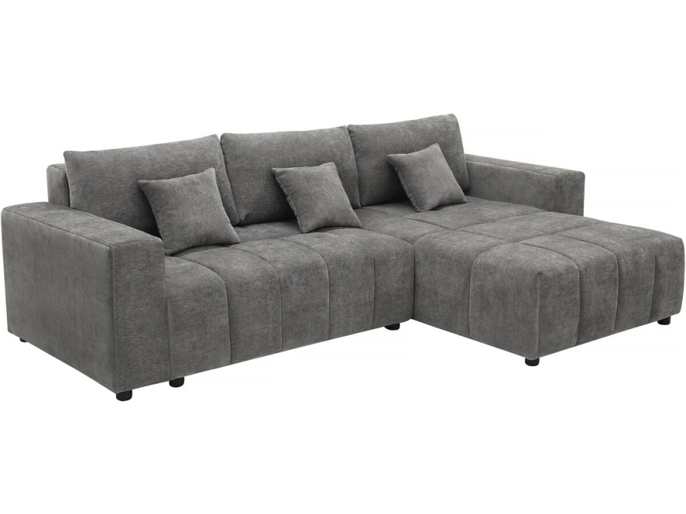 Divano angolare in tessuto reversibile/convertibile - "George" - 4 posti - Grigio