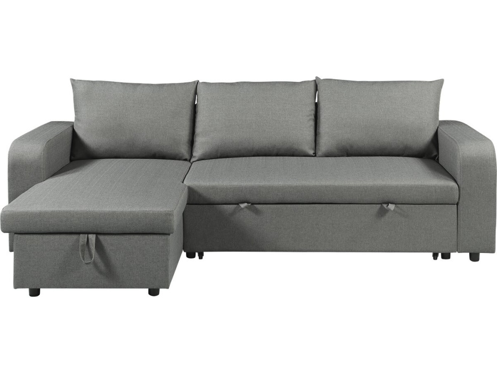 Divano angolare reversibile/convertibile in tessuto "Victor" - 3 posti - Grigio
