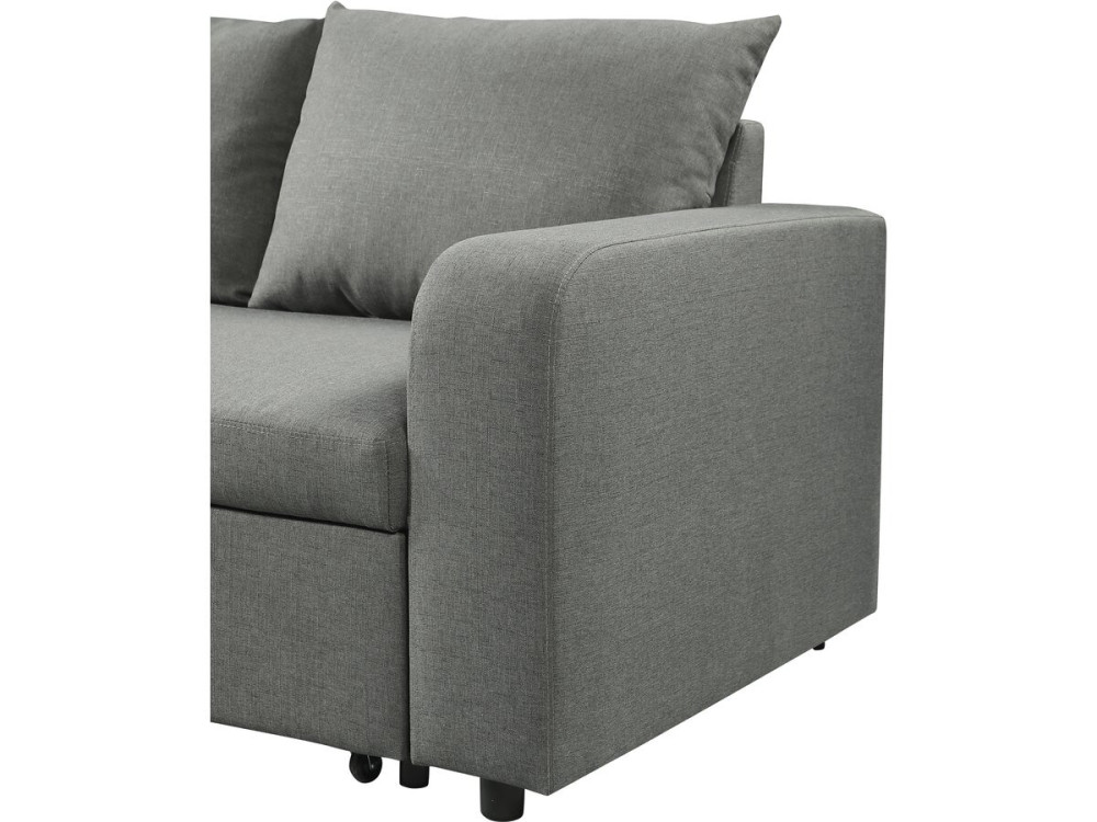 Divano angolare reversibile/convertibile in tessuto "Victor" - 3 posti - Grigio
