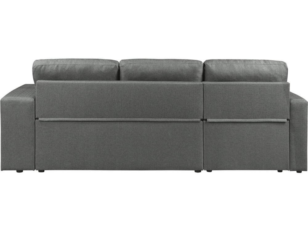 Divano angolare trasformabile/reversibile in tessuto a bolle "Axel" - 3 posti - Grigio