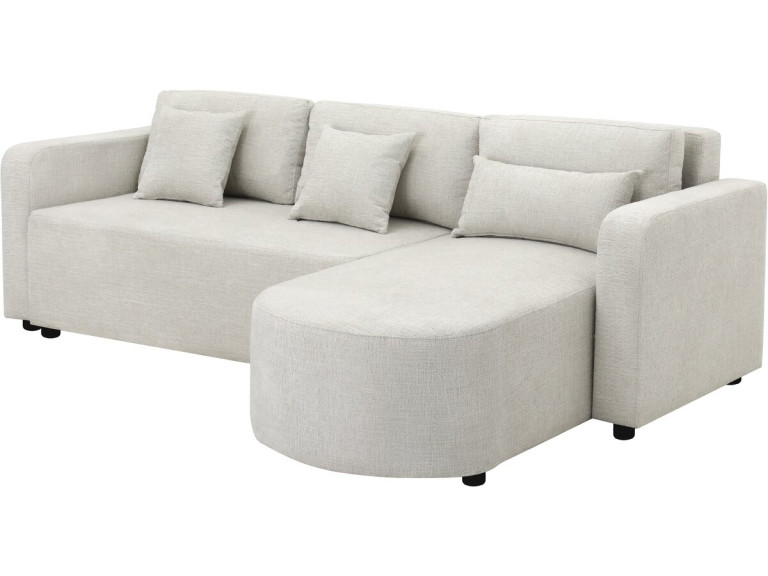 Divano angolare trasformabile/reversibile in tessuto "Charles" - 3 posti - Beige