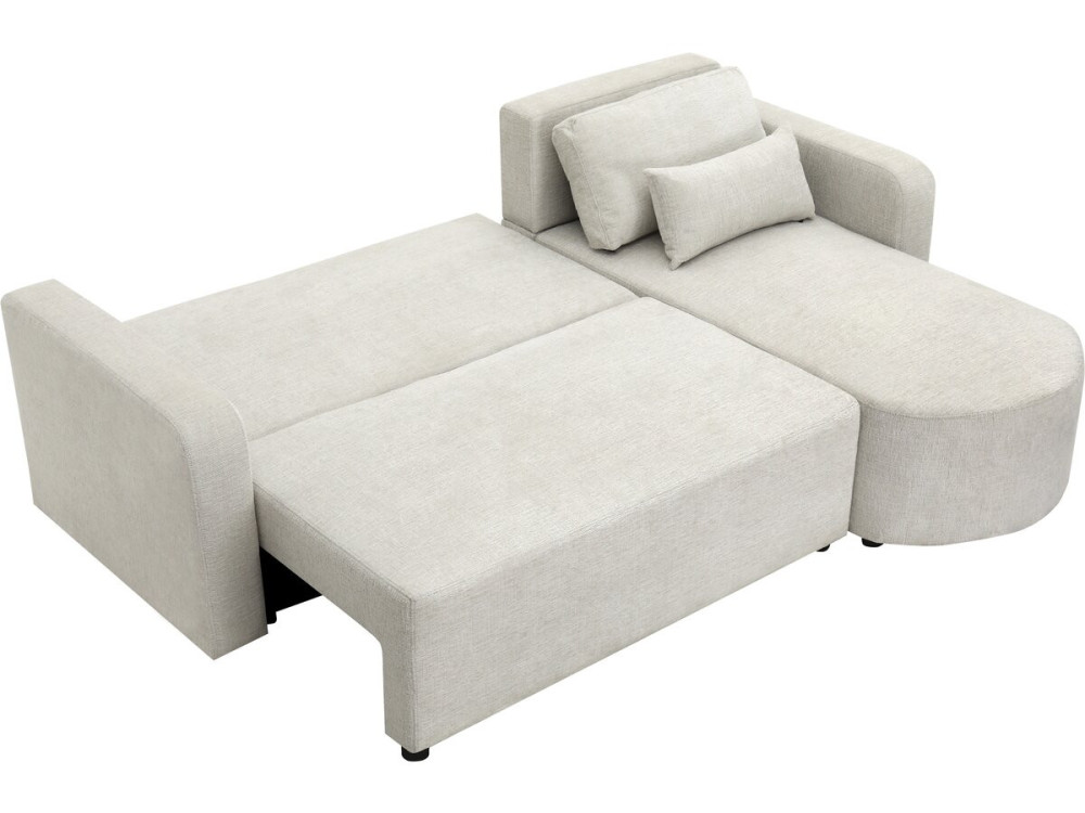 Divano angolare trasformabile/reversibile in tessuto "Charles" - 3 posti - Beige