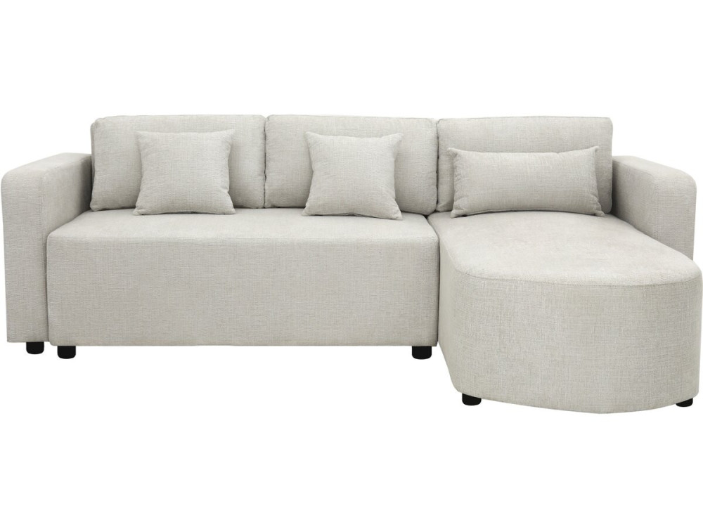 Divano angolare trasformabile/reversibile in tessuto "Charles" - 3 posti - Beige