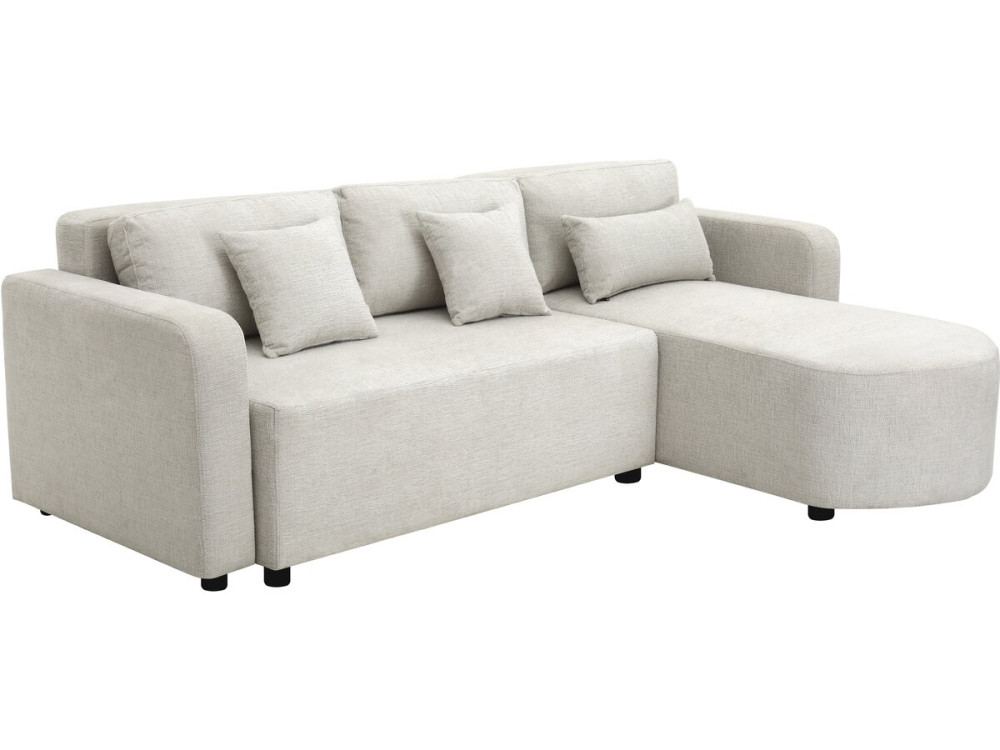 Divano angolare trasformabile/reversibile in tessuto "Charles" - 3 posti - Beige