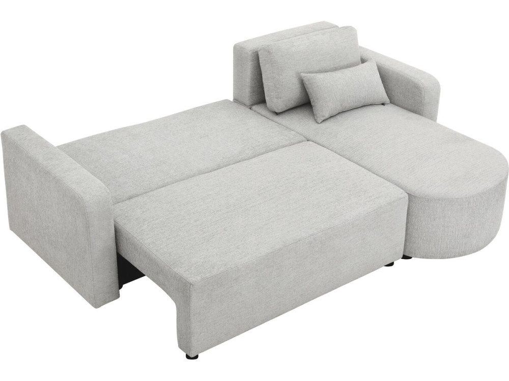 Divano angolare reversibile e trasformabile in tessuto "Charles" - 3 posti - Grigio
