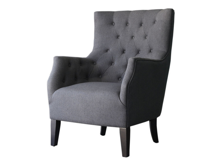 Poltrona scandinava "Duchesse" in tessuto - grigio