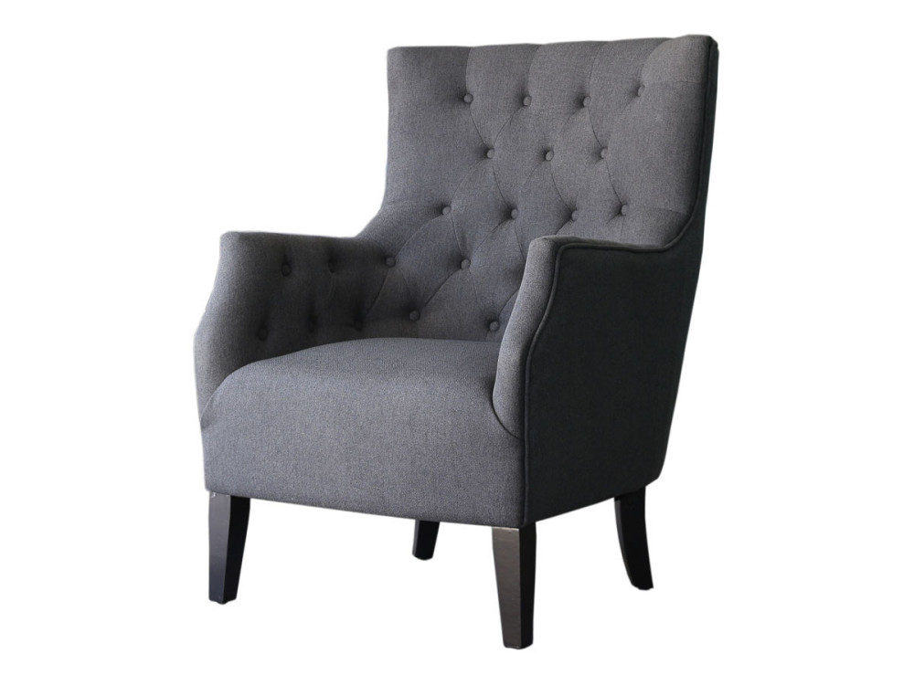 Poltrona scandinava "Duchesse" in tessuto - grigio