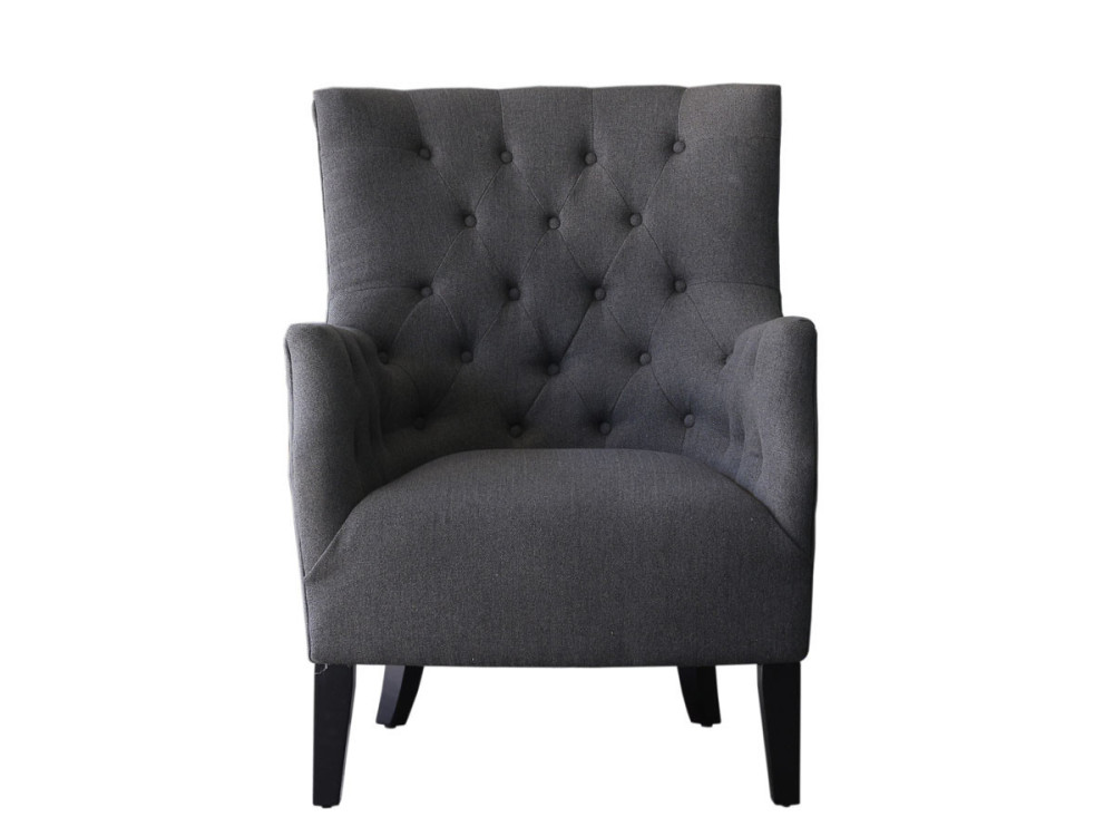 Poltrona scandinava "Duchesse" in tessuto - grigio