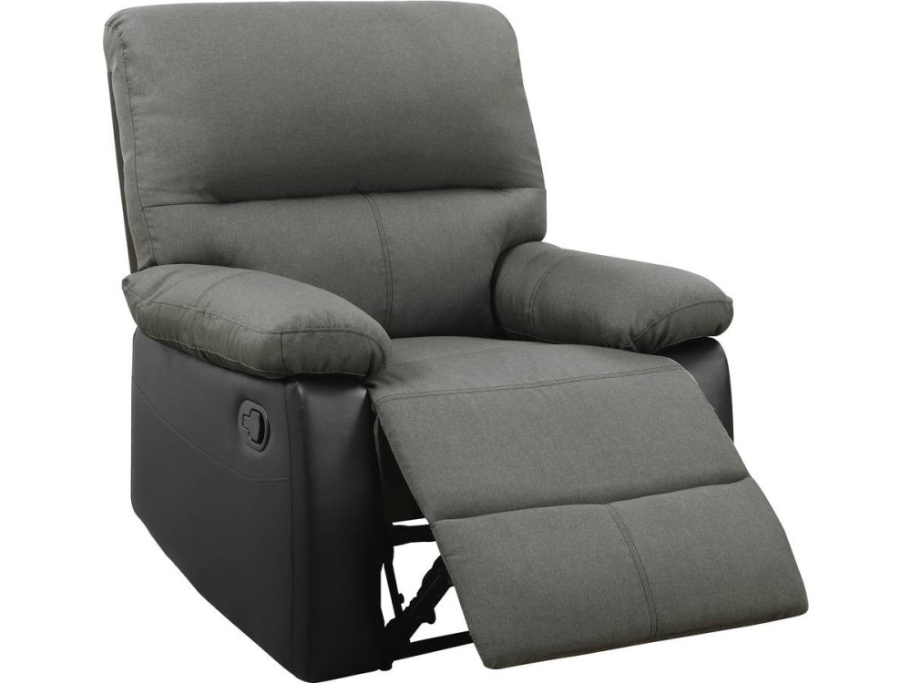 Poltrona relax "Lincoln" - Nero/Grigio scuro