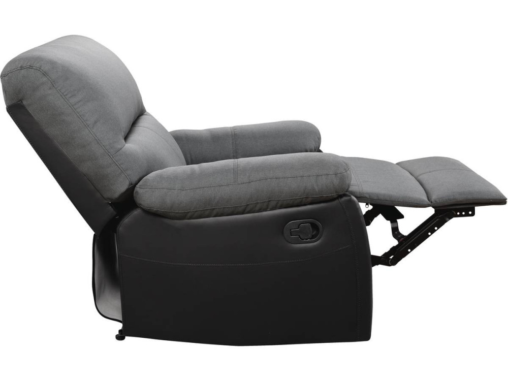 Poltrona relax "Lincoln" - Nero/Grigio scuro