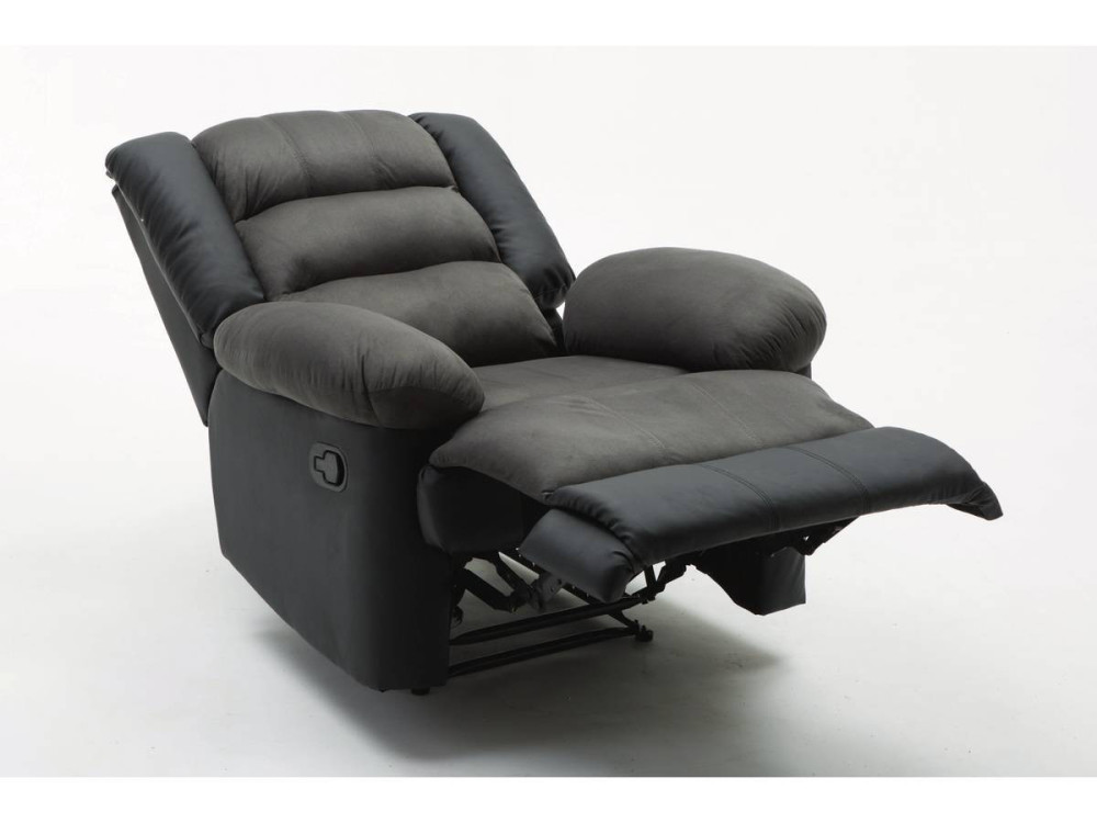 Poltrona relax "Buckingham" - Nero / Grigio scuro