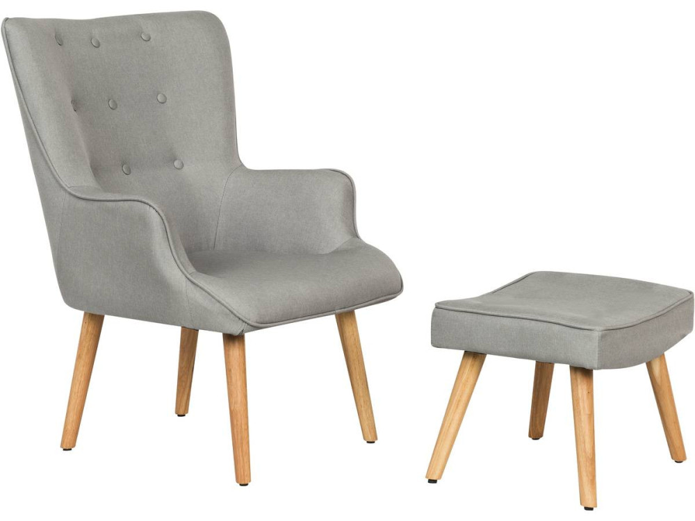 Poltrona "Odense" in stile scandinavo - Grigio chiaro