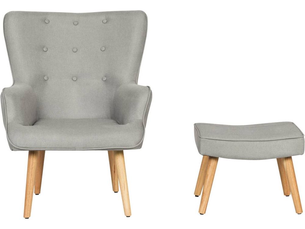 Poltrona "Odense" in stile scandinavo - Grigio chiaro