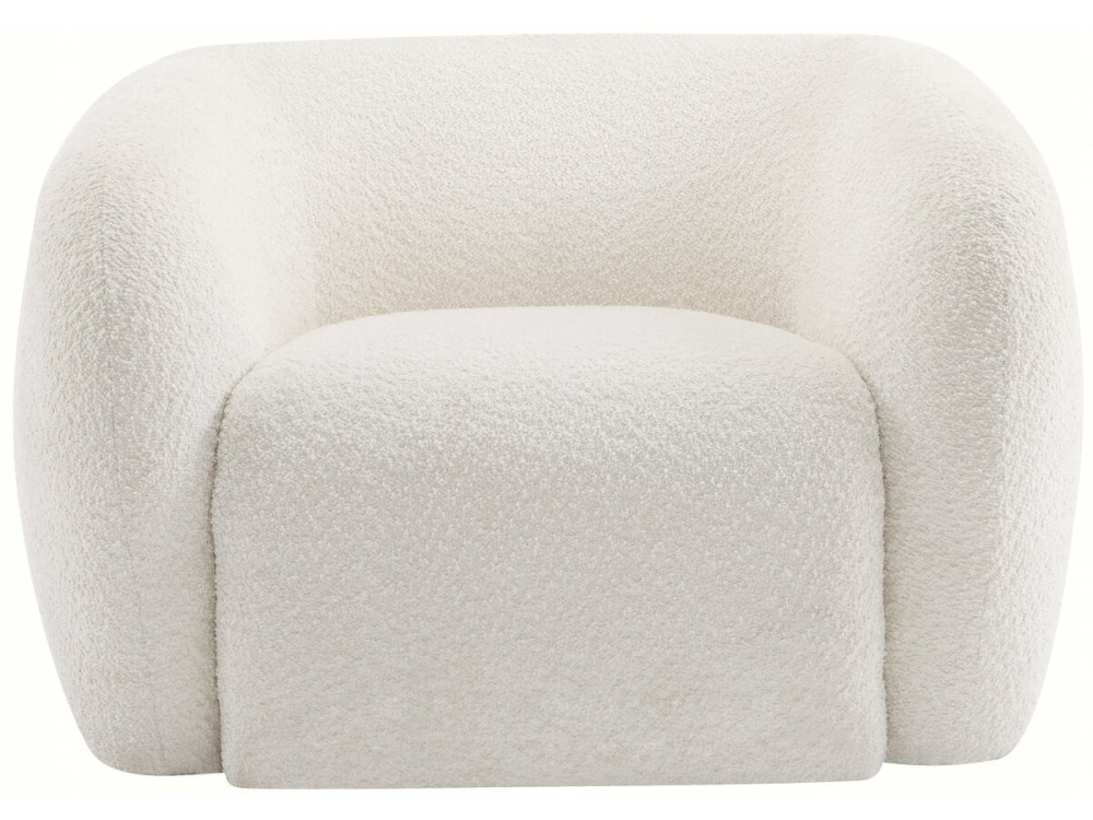 Poltrona in tessuto bouclé "Washington" - Bianco