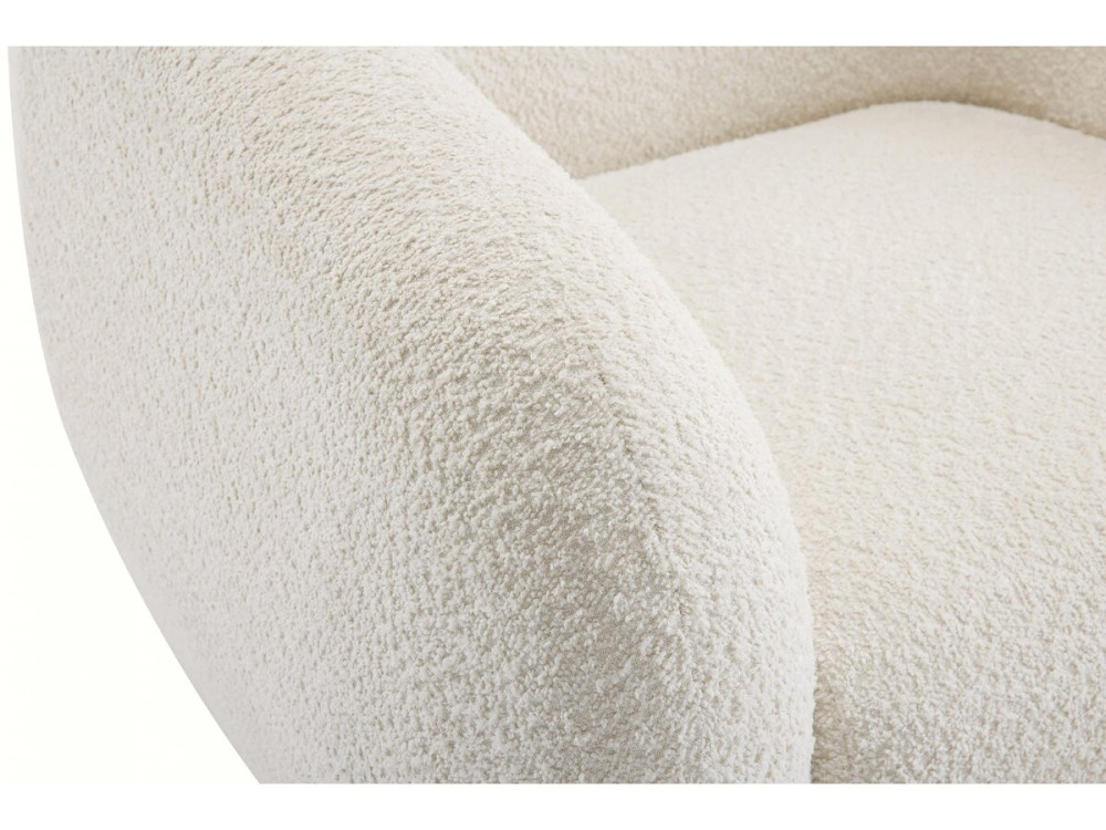 Poltrona in tessuto bouclé "Washington" - Bianco