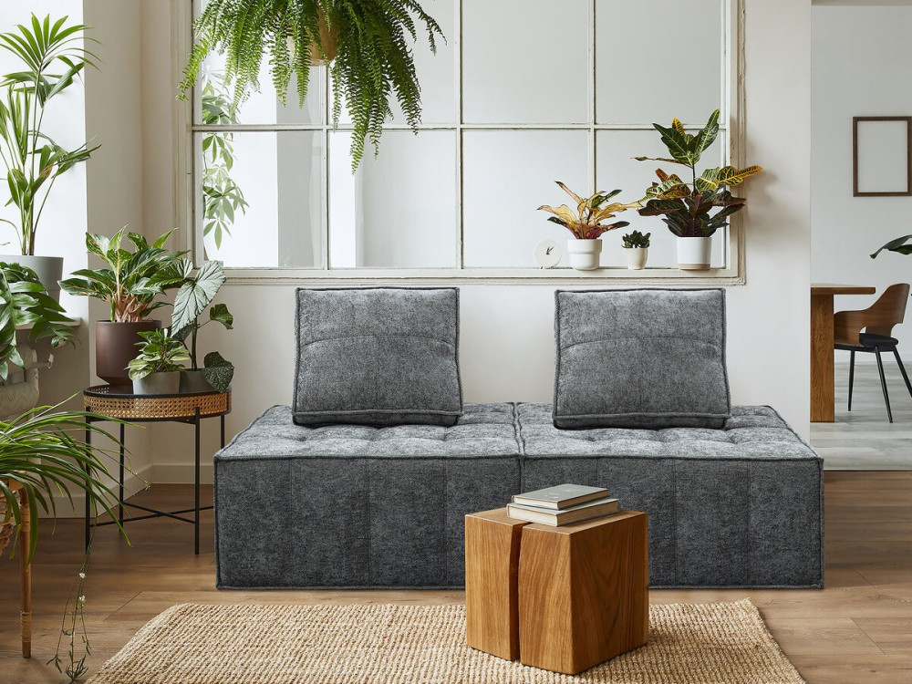 Poltrona in velluto - 96 x 100 x 89 cm - Grigio