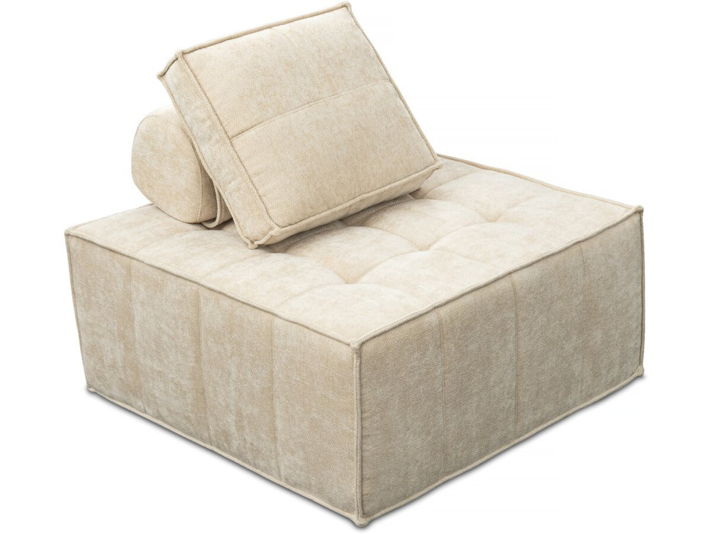 Poltrona in velluto - 96 x 100 x 89 cm - Beige
