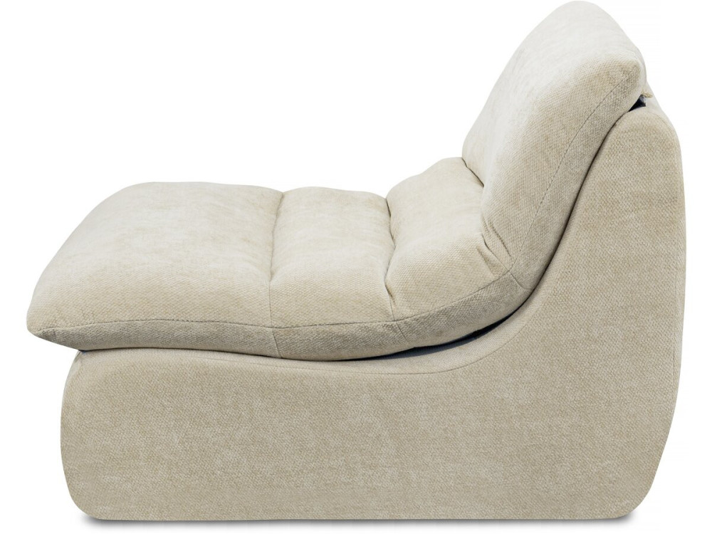 Chaise longue in tessuto testurizzato "Candela" - 81 x 96 x 75 cm - Beige