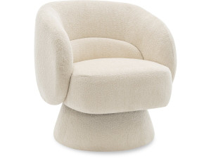 Poltrona girevole "Franklin" in spugna - 74 x 75 x 75 cm - Beige