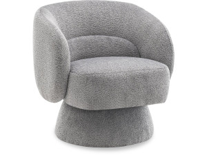 Poltrona girevole "Franklin" in spugna - 74 x 75 x 75 cm - Grigio