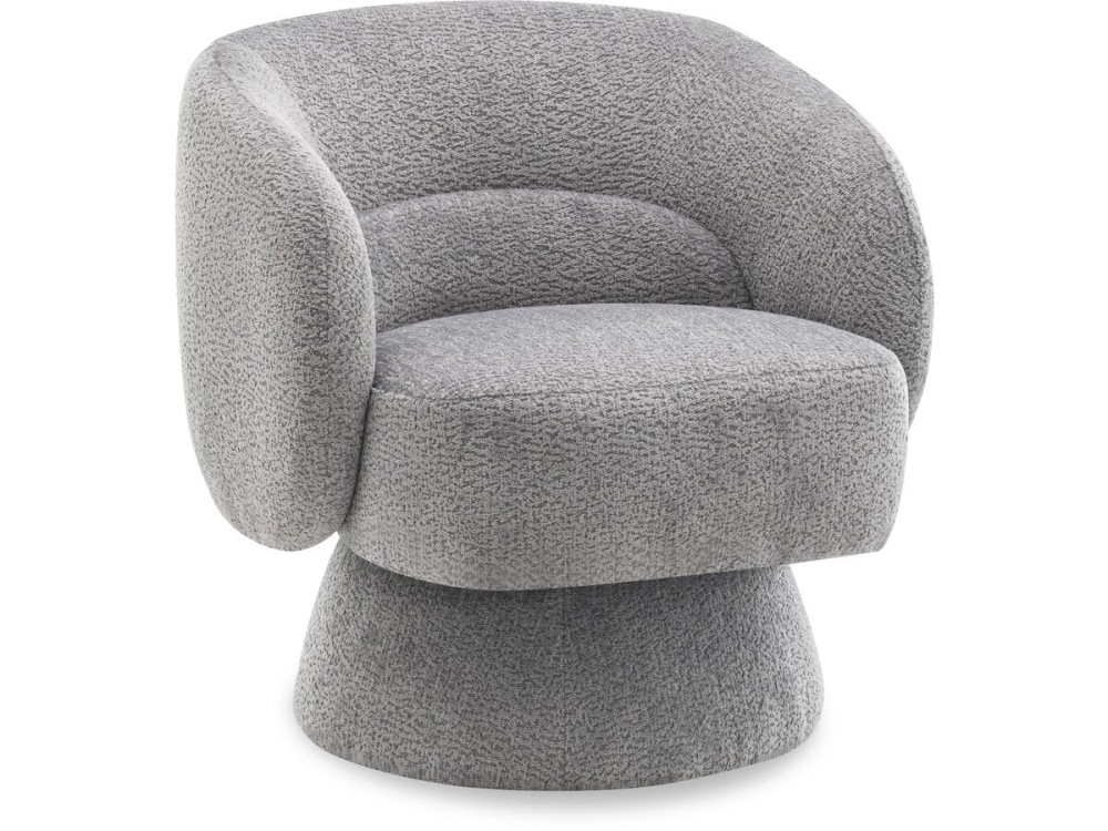 Poltrona girevole "Franklin" in spugna - 74 x 75 x 75 cm - Grigio