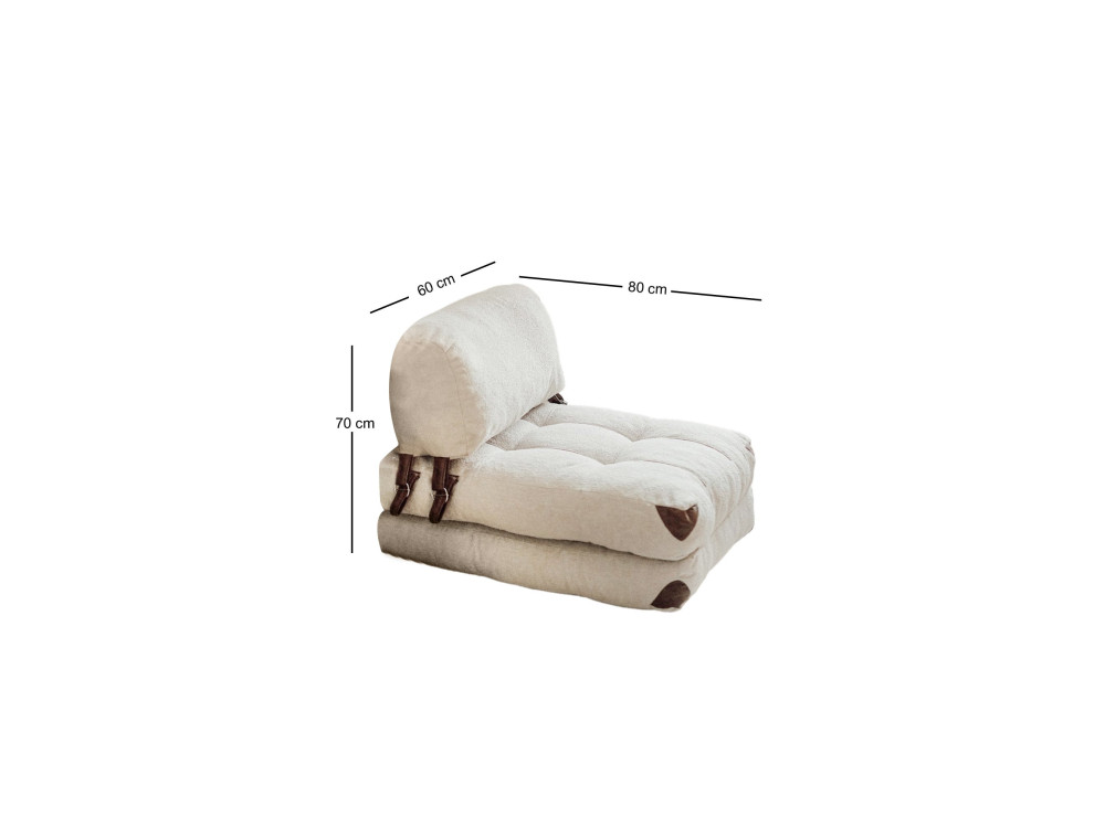 Poltrona-letto in tessuto "Fold" - 80 x 60 x 70 cm - Crema