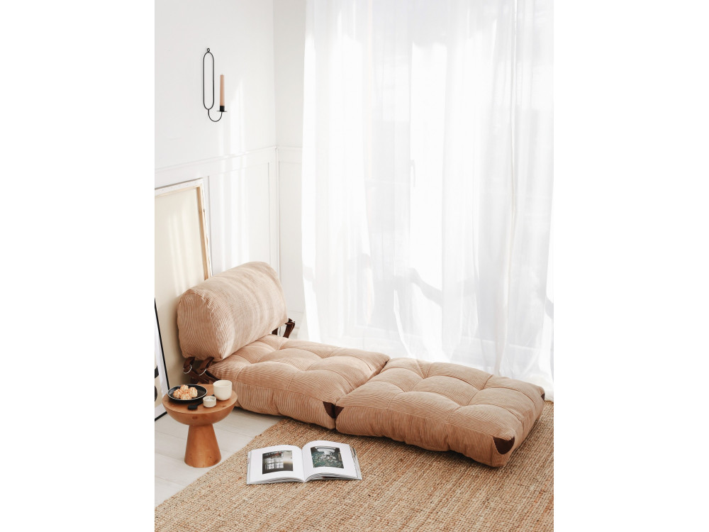 Poltrona-letto in tessuto "Fold" - 80 x 60 x 70 cm - Marrone