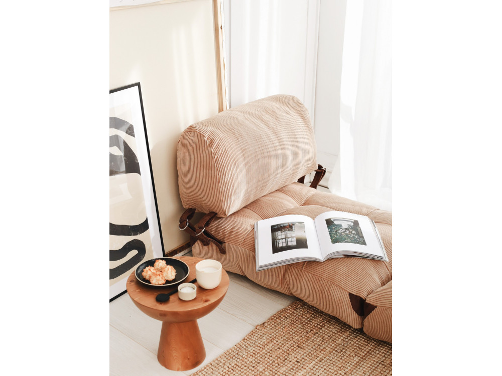 Poltrona-letto in tessuto "Fold" - 80 x 60 x 70 cm - Marrone
