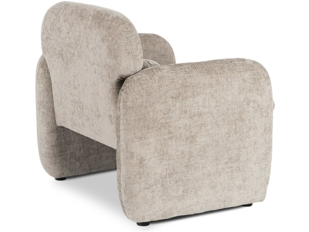 Poltrona lounge "Cozmo" in tessuto screziato - 78 x 79 x 77 cm - Beige