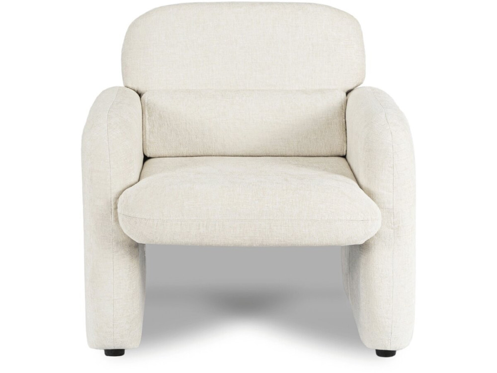 Poltrona lounge "Cozmo" in tessuto screziato - 78 x 79 x 77 cm - Crema
