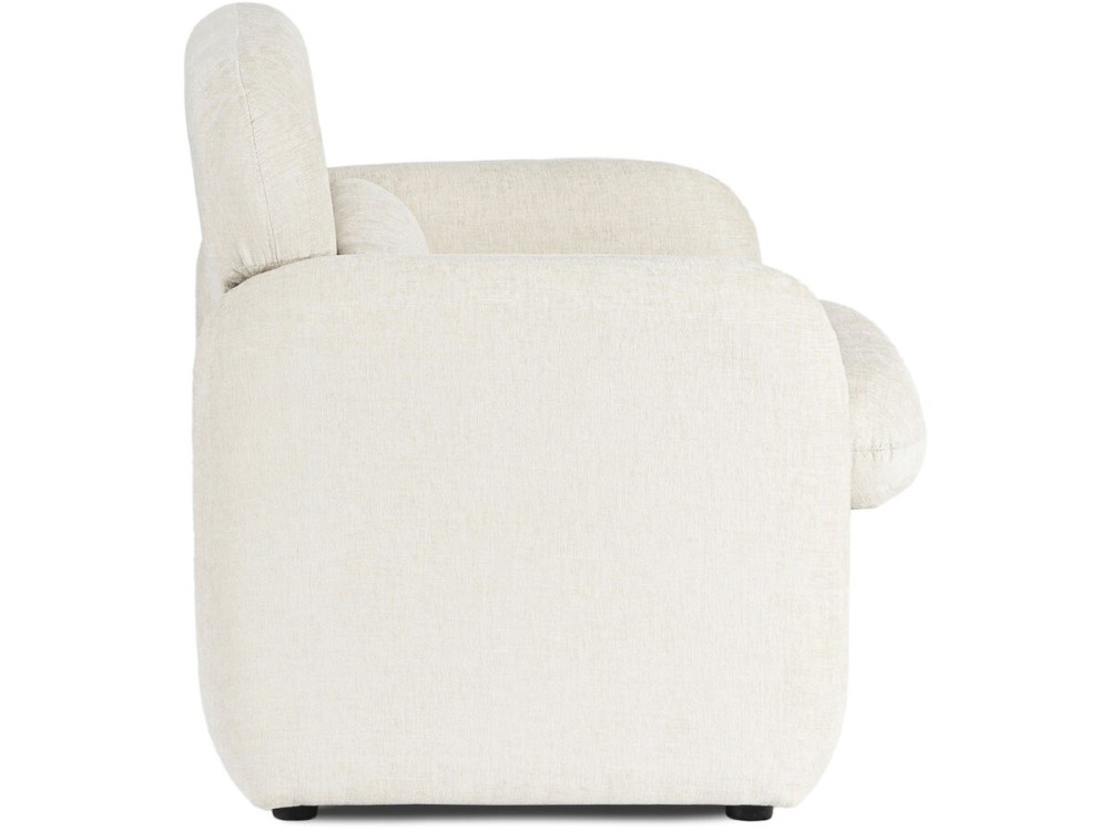 Poltrona lounge "Cozmo" in tessuto screziato - 78 x 79 x 77 cm - Crema