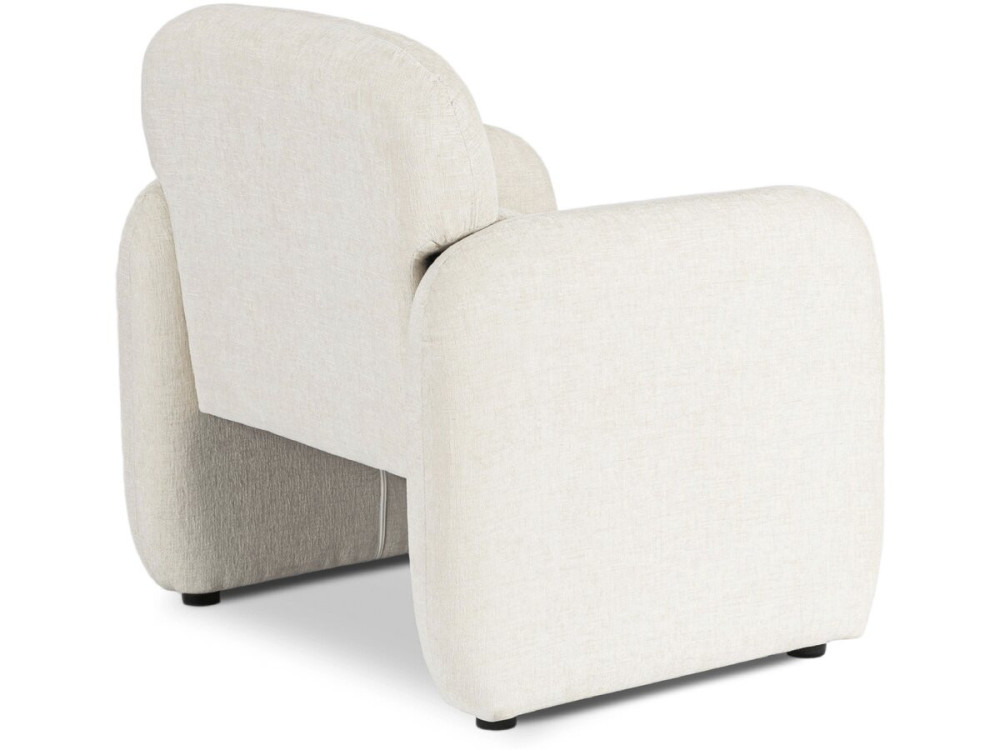 Poltrona lounge "Cozmo" in tessuto screziato - 78 x 79 x 77 cm - Crema