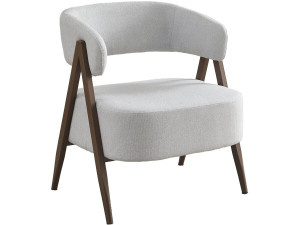 Poltrona "Astra" con struttura in finto legno - Grigio chiaro