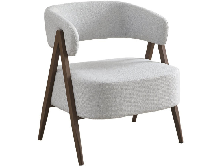 Poltrona "Astra" con struttura in finto legno - Grigio chiaro