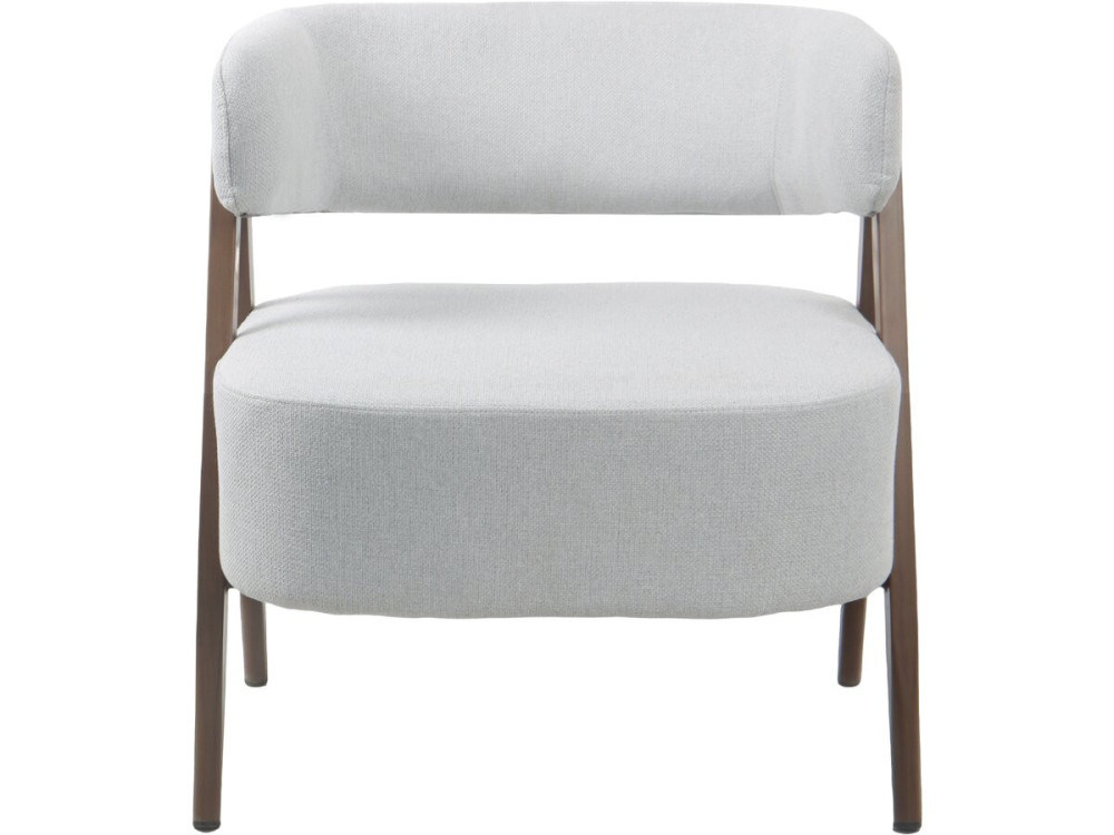 Poltrona "Astra" con struttura in finto legno - Grigio chiaro