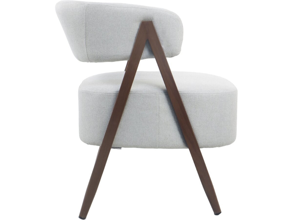 Poltrona "Astra" con struttura in finto legno - Grigio chiaro