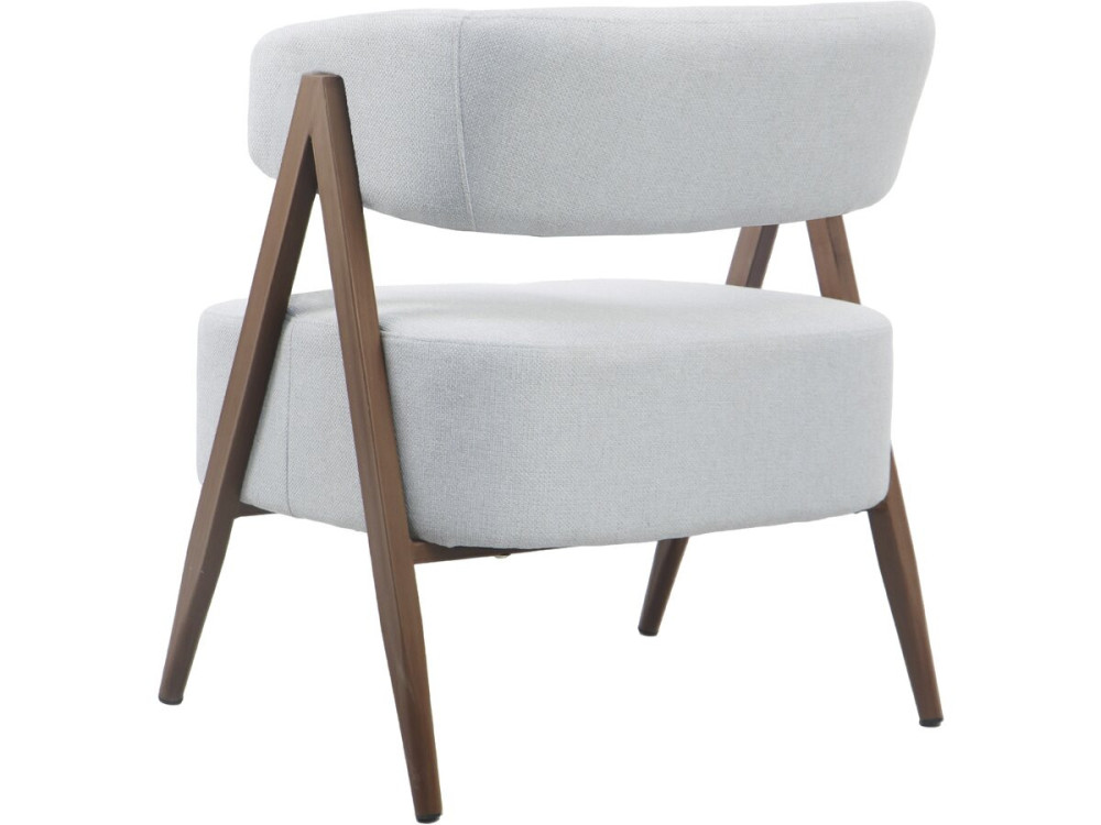 Poltrona "Astra" con struttura in finto legno - Grigio chiaro
