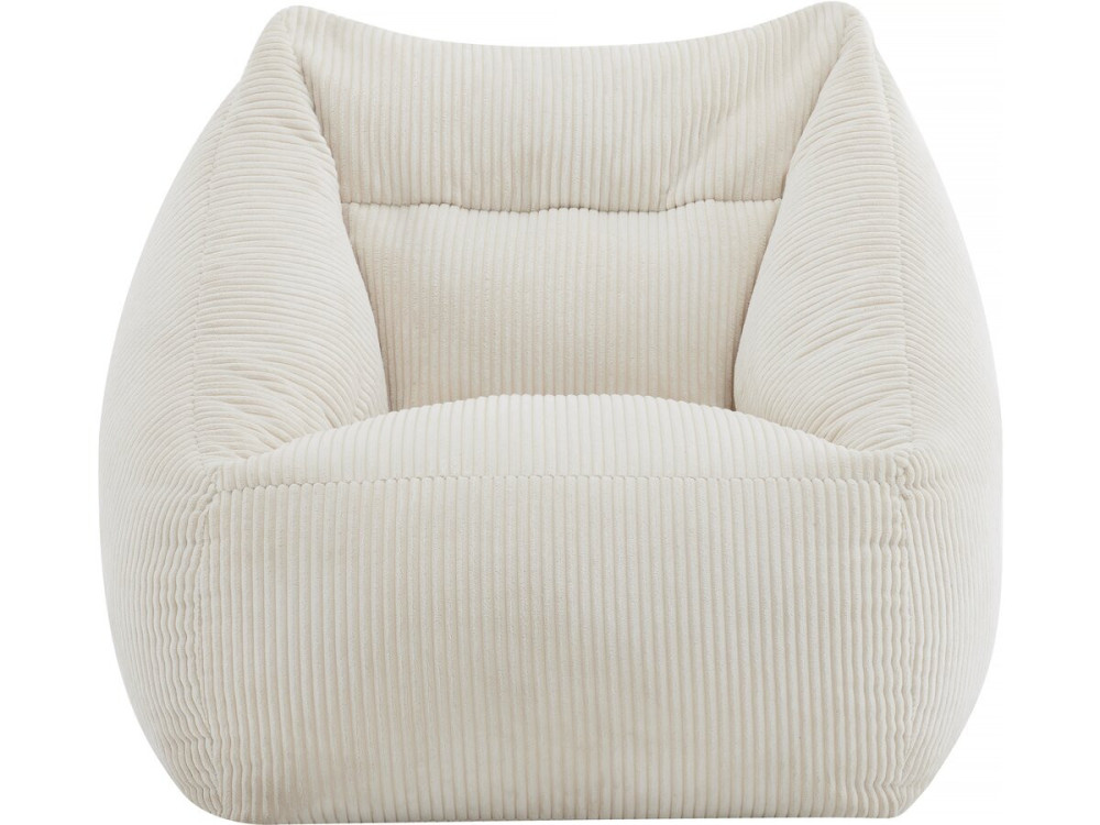 Pouf in velluto a coste "Medellin" - Beige - 85 x 85 x 72 cm
