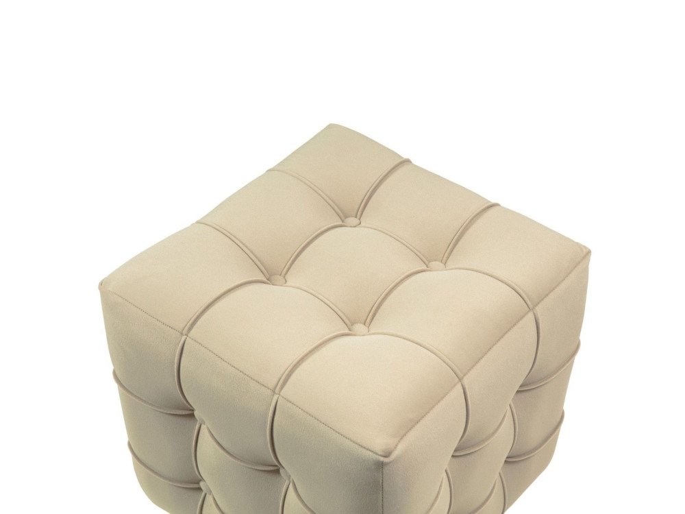 Pouf in velluto "Lizbon" - 42 x 42 x 42 cm - Crema