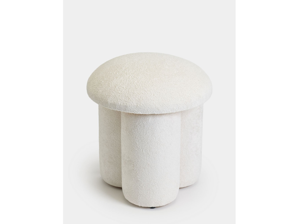 Pouf in tessuto "Magnus" - 45 x 45 x 48 cm - Bianco