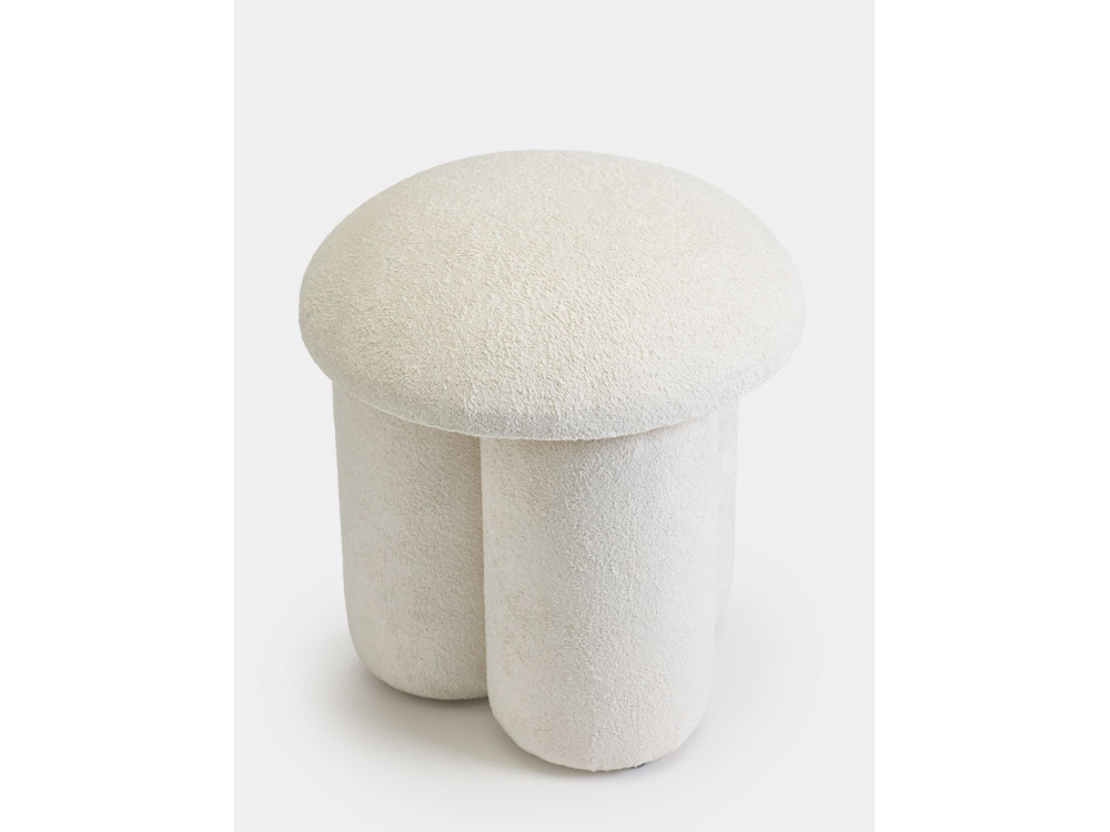 Pouf in tessuto "Magnus" - 45 x 45 x 48 cm - Bianco