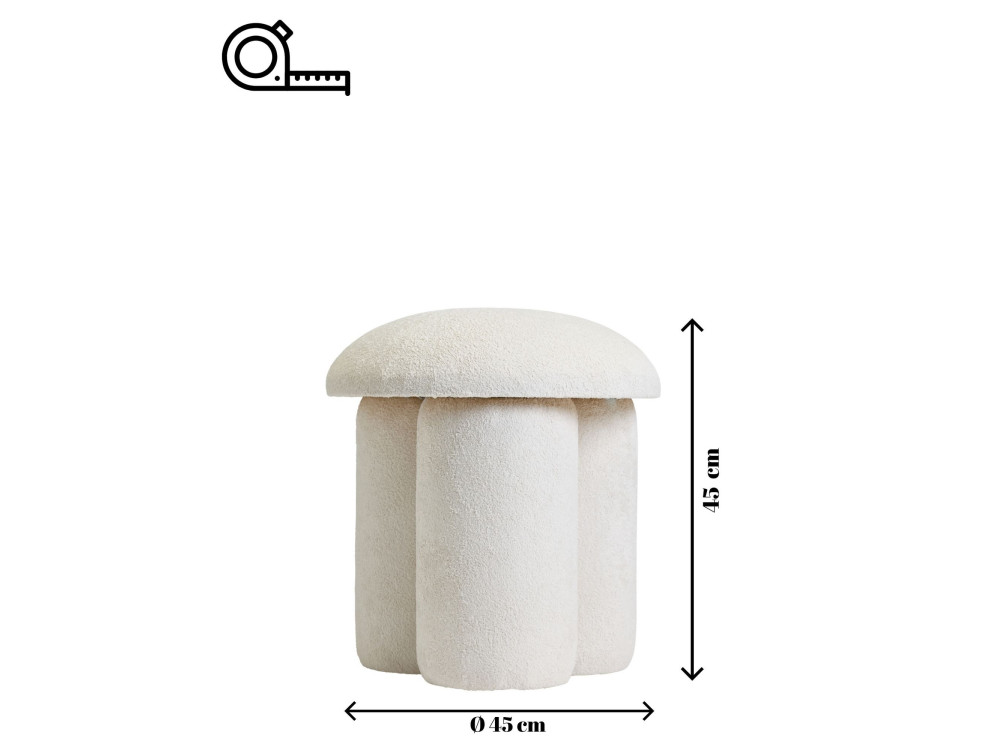 Pouf in tessuto "Magnus" - 45 x 45 x 48 cm - Bianco