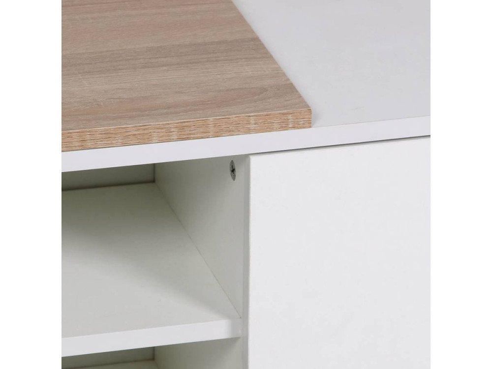 Tavolino "Melinda" - Bianco/Rovere