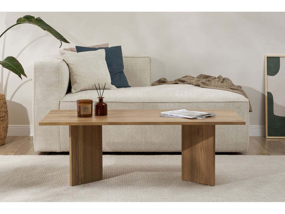 Tavolino da caffè in legno "Sabin" - 60 x 119 x 40 cm - Rovere