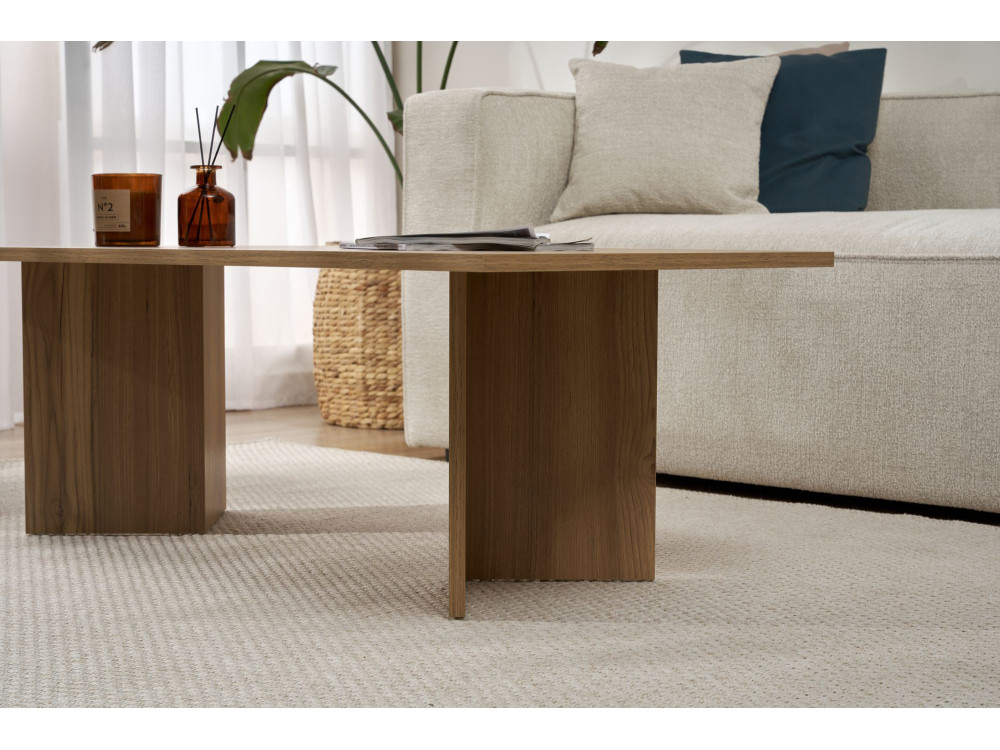 Tavolino da caffè in legno "Sabin" - 60 x 119 x 40 cm - Rovere