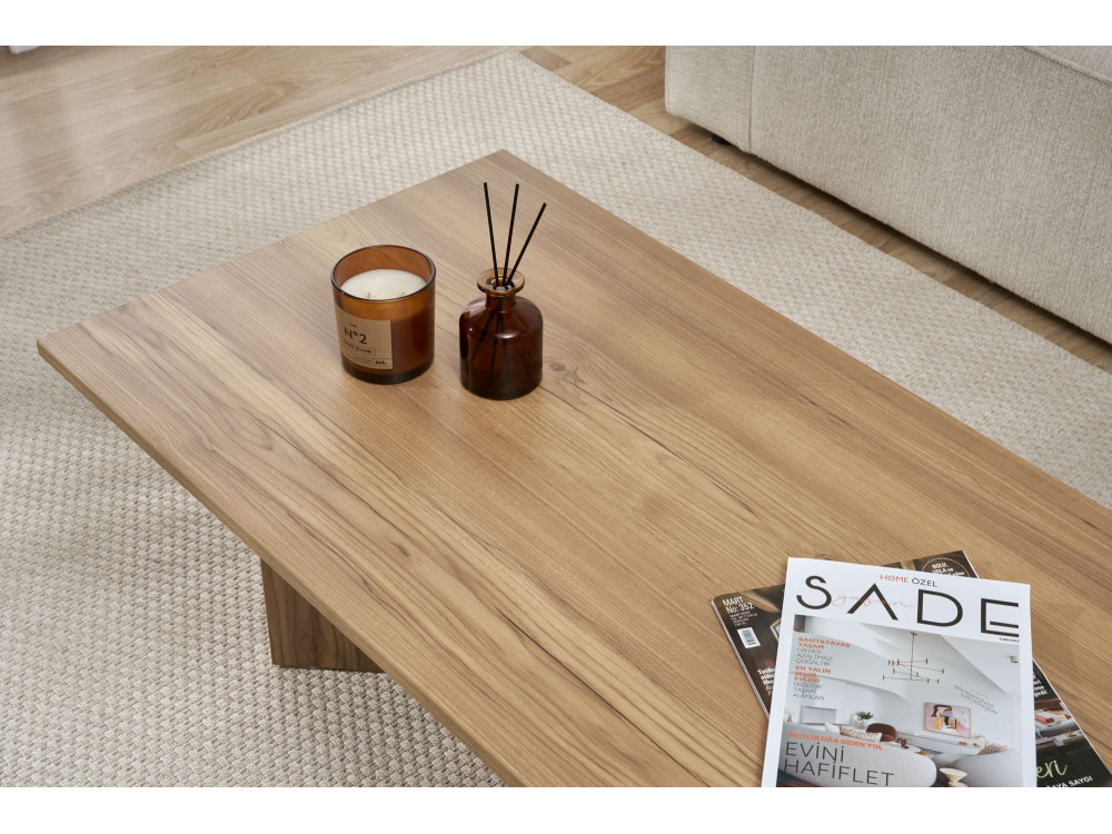 Tavolino da caffè in legno "Sabin" - 60 x 119 x 40 cm - Rovere