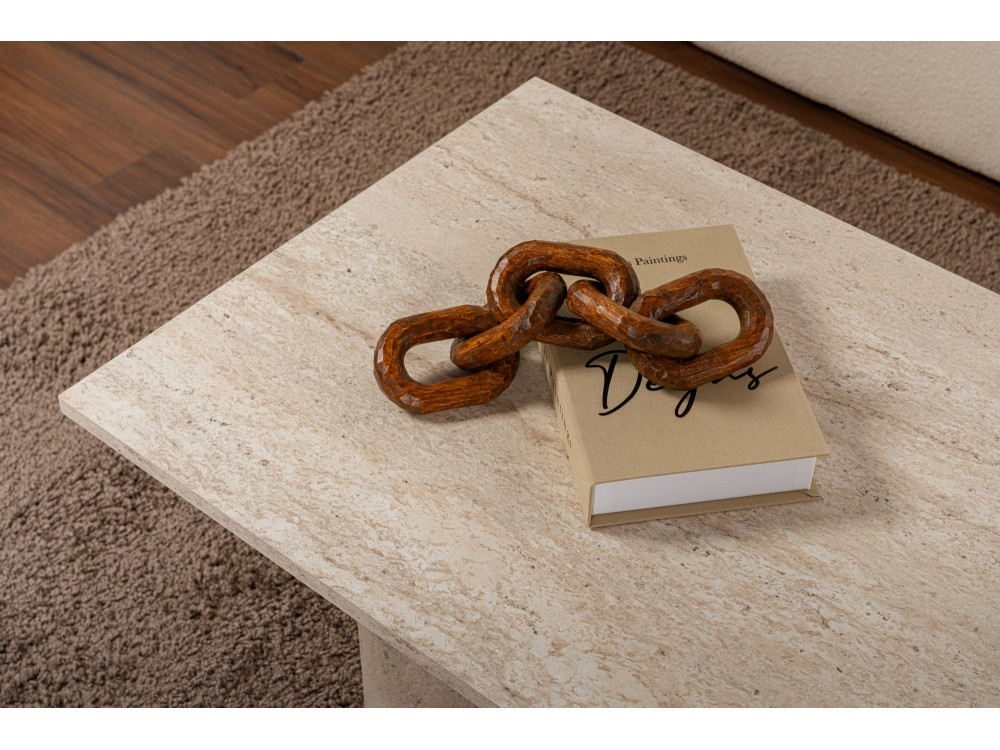 Tavolino da caffè in legno "Sabin" - 60 x 119 x 40 cm - Travertino